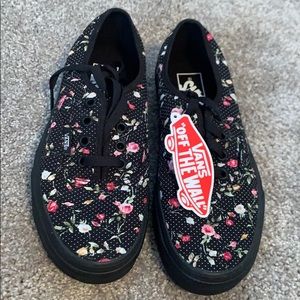 Black floral vans
